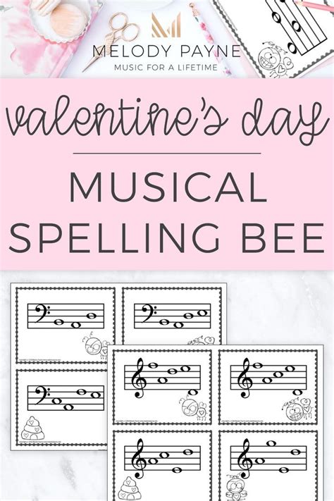 Valentine's Day Music Spelling Bee Game - Treble and Bass Clef Notes ...