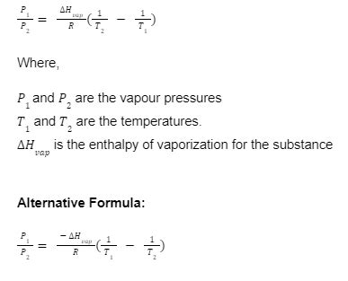 Notes on The Relation Between Vapour Pressure And Temperature