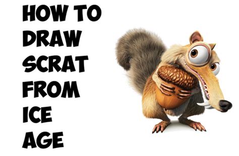 How to Draw Scrat the Squirrel and Acorn from Ice Age - Step by Step ...