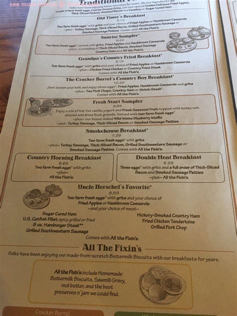 The cracker barrel menu - systemsklo