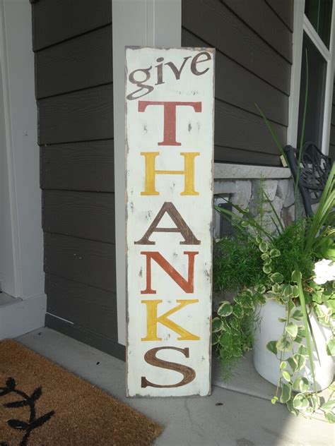 Give Thanks sign/ 10x40 Hand painted wood sign/ Inspirational | Etsy