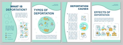 Deportation process brochure template. Types and causes. Flyer, booklet ...