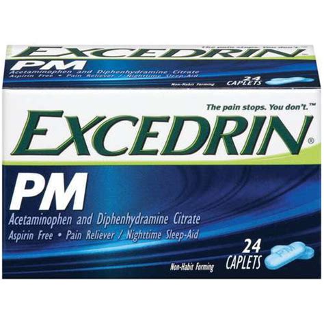 Excedrin PM: PM Caplets Pain Reliever/Nighttime Sleep-Aid, 24 Ct ...