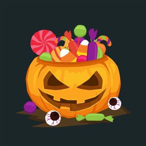 Cartoon Chocolate Wala Cartoon Video ~ Halloween Candy Vector Illustration Flyer Pumpkin ...