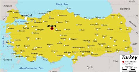 Map Of Turkey With Cities | Map Of West