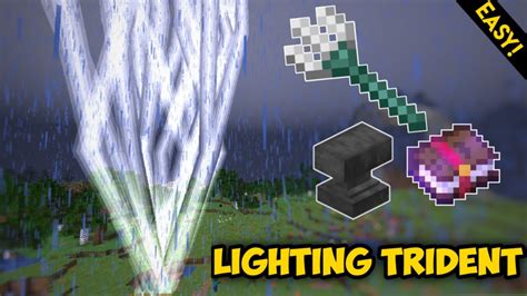 How to Easily Make a Lightning/Thunder Trident Minecraft - YouTube