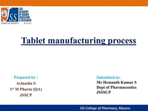 Tablet manufacturing process