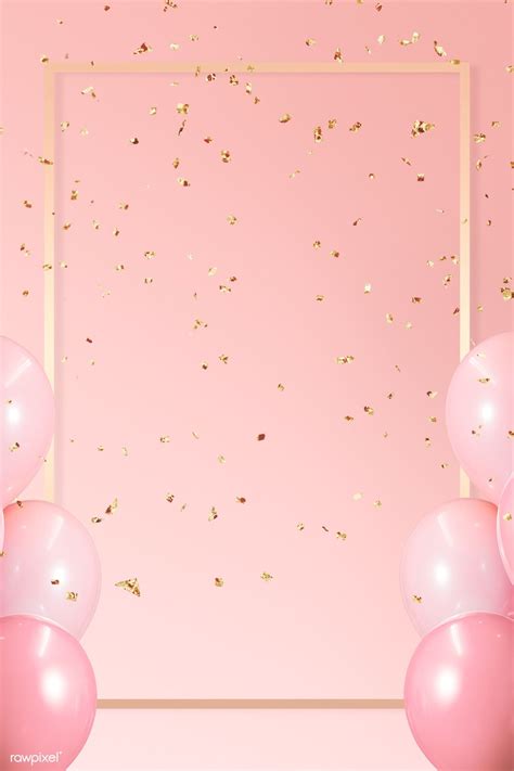 Golden frame balloons on a pink background | premium image by rawpixel ...