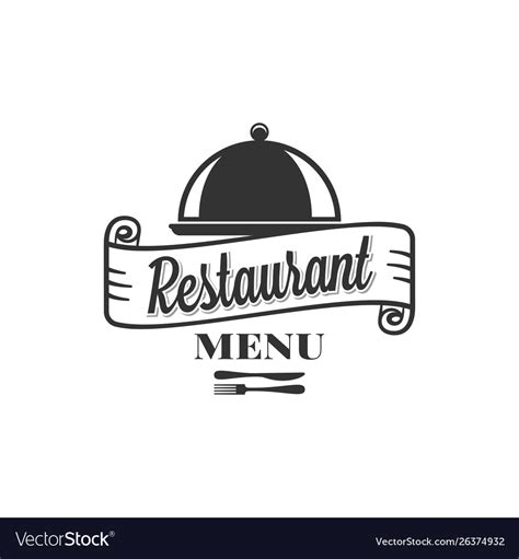 Restaurant menu design with fork and knife Vector Image