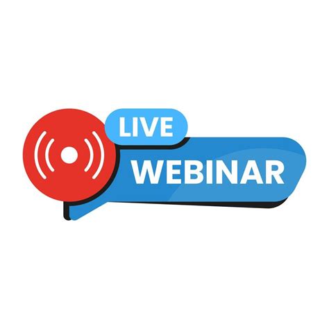 live webinar button, icon, sign, logo, emblem, label, flat design ...