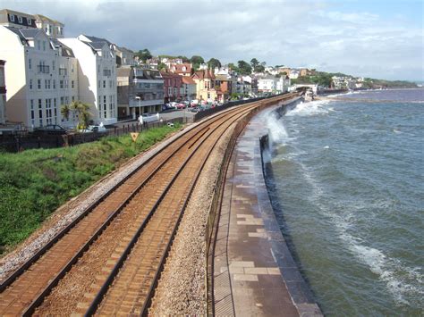 Railway Line at Dawlish, Devon - 2007 Devon And Cornwall, Canals, Railroad Tracks, Railway ...