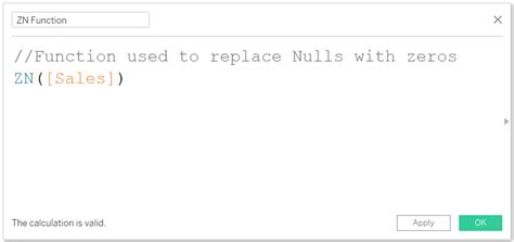 Using the ZN Function in Tableau