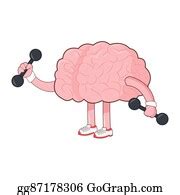 2 Human Brain Lifiting Weights Icon Clip Art | Royalty Free - GoGraph