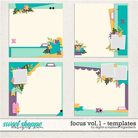 Focus Templates Vol.1 by Digital Scrapbook Ingredients | Digital ...