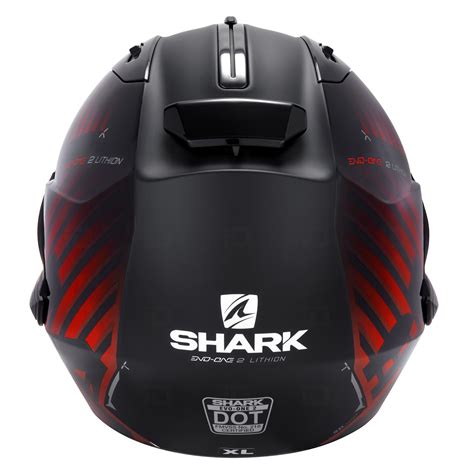 Shark Helmets® HE9704DKURKS - Evo-One 2 Lithion Dual 2X-Large Black/Chrome/Red Modular Helmet ...