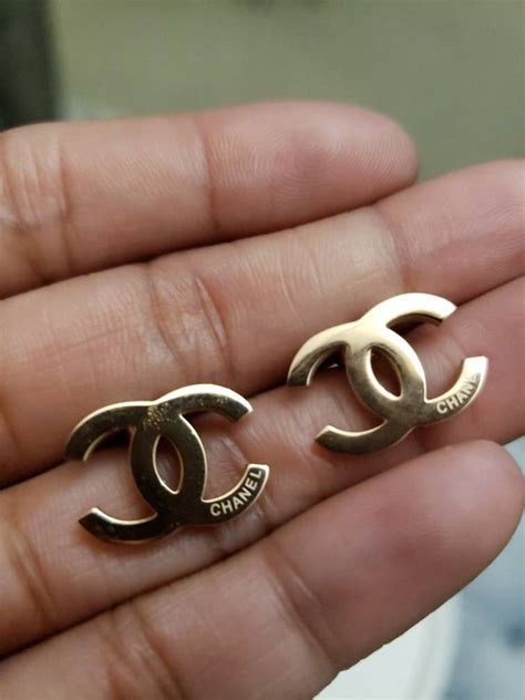 SALE/Authentic Chanel gold plated stud earrings. These are | Etsy ...