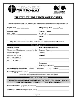 Pipette Calibration Certificate | TUTORE.ORG - Master of Documents