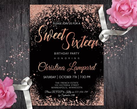 Sweet 16 Invitations Templates