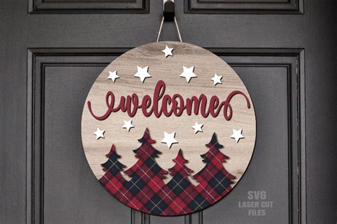 Christmas Welcome Sign SVG | Christmas SVG Laser Cut Files - So Fontsy