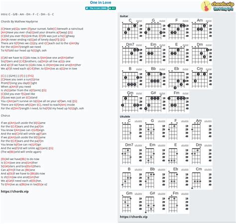 Chord: One in Love - tab, song lyric, sheet, guitar, ukulele | chords.vip