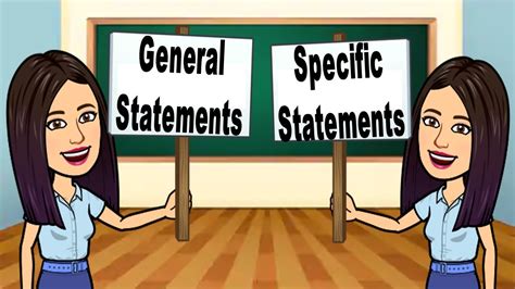 General and Specific Statements | English Reading | English 4 | Teacher ...