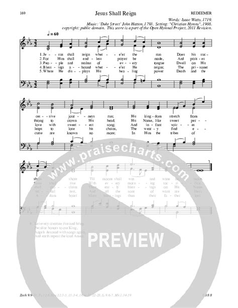 Jesus Shall Reign Hymn Sheet (Traditional Hymn) - PraiseCharts