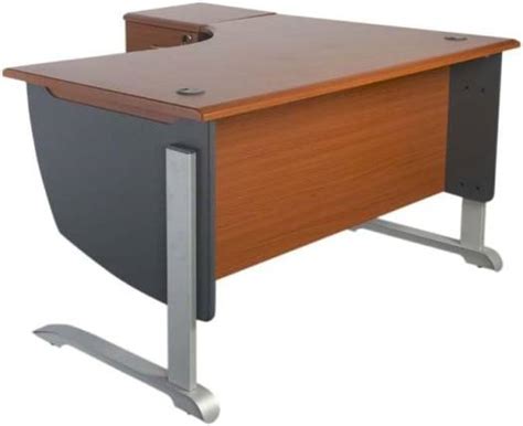 Mahmayi Maxim L Contemporary Left-Curved Office Workstation with Metal ...