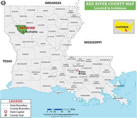 Red River Parish Map, Louisiana