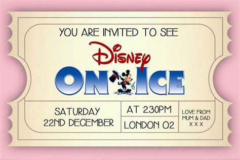 Printable Disney On Ice Ticket Template