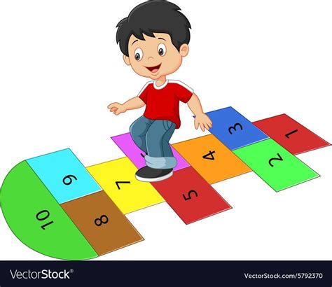 Illustration of Cartoon boy on the hopscotch. Download a Free Preview ...