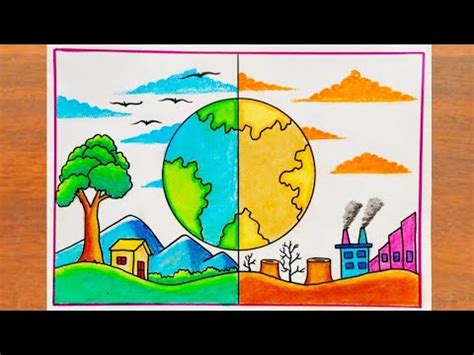 Save Environment Drawing Easy || How to Draw World Environment Day ...