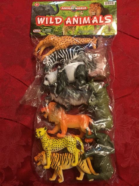 Wild Animals Toys Animal World Arcady Lion Tiger Giraffe Rhino Elephant ...