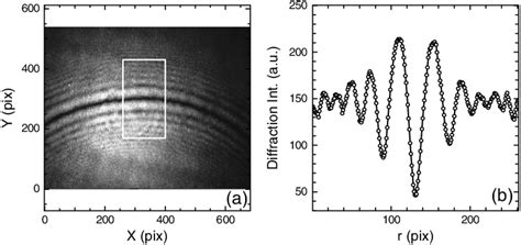 (a) Experimental 2D Fresnel diffraction pattern from the circular step.... | Download Scientific ...