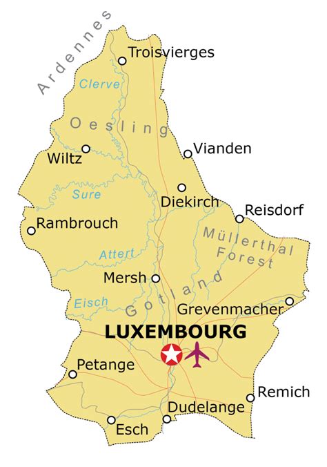 Map of Luxembourg - GIS Geography