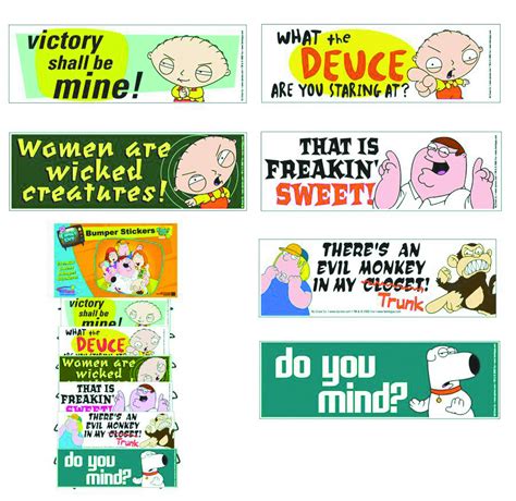 AUG053973 - FAMILY GUY BUMPER STICKER 76CT DISPLAY - Previews World