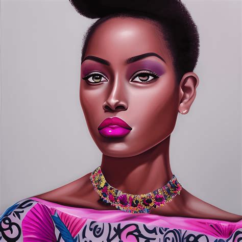 Beautiful African American Woman Putting on Lipstick · Creative Fabrica