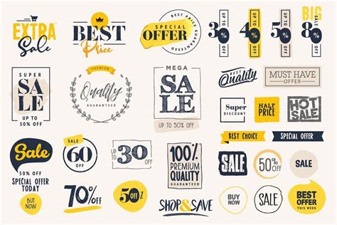 Sale Labels and Stickers Collection | Sticker collection, Marketing ...