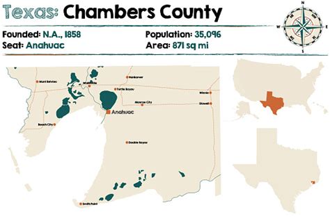 Map Of Chambers County In Texas Stock Illustration - Download Image Now - iStock