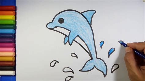 Easy and simple Dolphin Drawing - YouTube