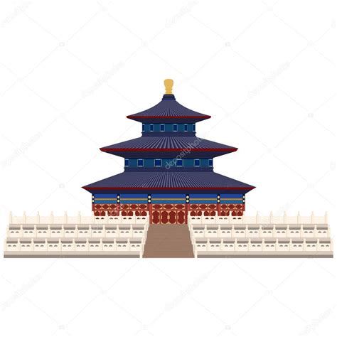 Temple of Heaven in Beijing China. Flat cartoon style historic sight ...