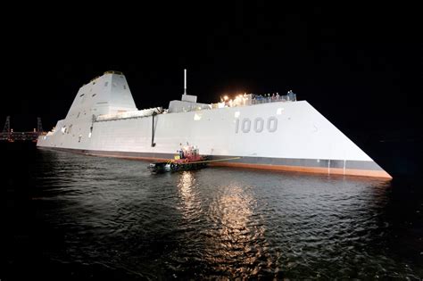 USS DDG 1000 Zumwalt Stealth Guided Missile Destroyer Launched At Bath Iron Works | Global ...