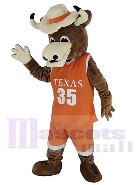 Texas Longhorns Bull Mascot Costume in Orange Jersey Animal