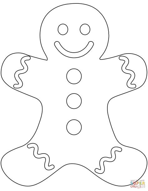 Plain Gingerbread Man | Super Coloring | Gingerbread man coloring page ...