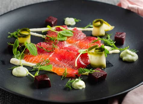 beetroot cured salmon with pickled cucumber, horseradish & avocado | lost in food