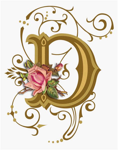 Clipart Letters Floral - Design Fancy Letter D, HD Png Download , Transparent Png Image - PNGitem