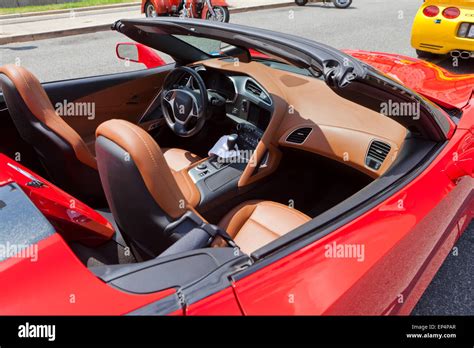 2014 Chevy Corvette Stingray Z51 convertible interior view - USA Stock ...