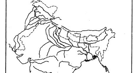 Blank River Map Of India ICSE GEOGRAPHY | Adams Printable Map