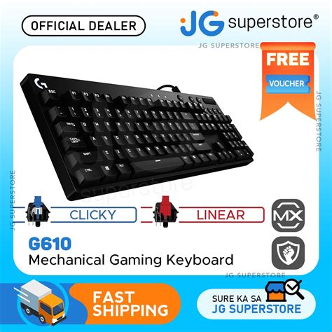 Logitech G610 Orion Red / Blue Backlit Mechanical Wired Keyboard Cherry MX (Red Linear, Blue ...