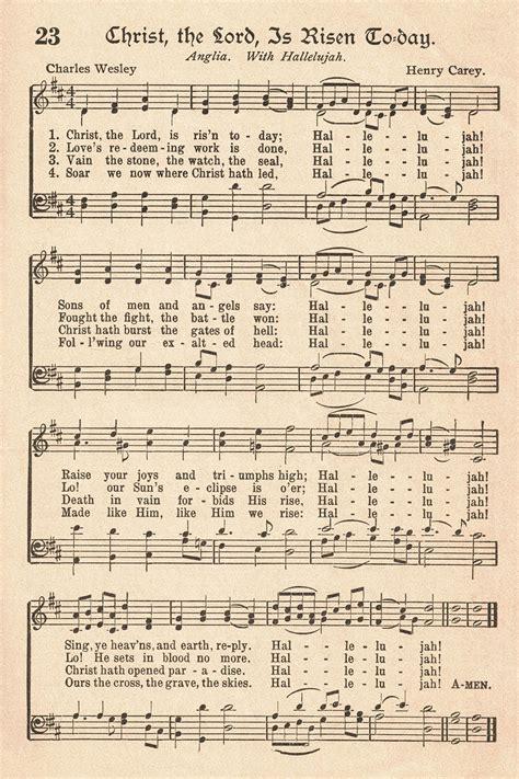 Free Printable Vintage Hymns for Easter • Rose Clearfield