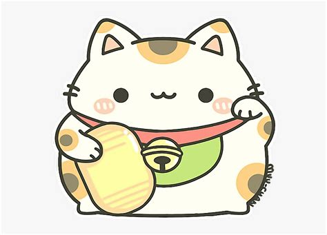 #cat #kitty #neko #maneki #manekineko #luckycat #kawaii - Cute Maneki Neko Drawing, HD Png ...